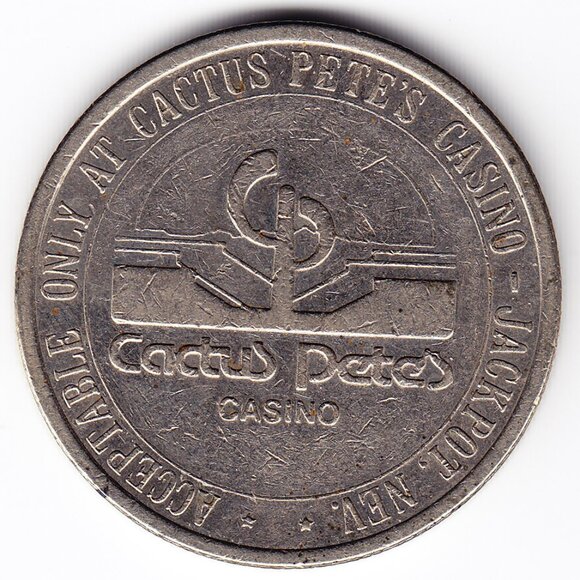 1979 Cactus Pete's Casino Jackpot Nevada $1 Gaming Token (b1) - Picture 1 of 2